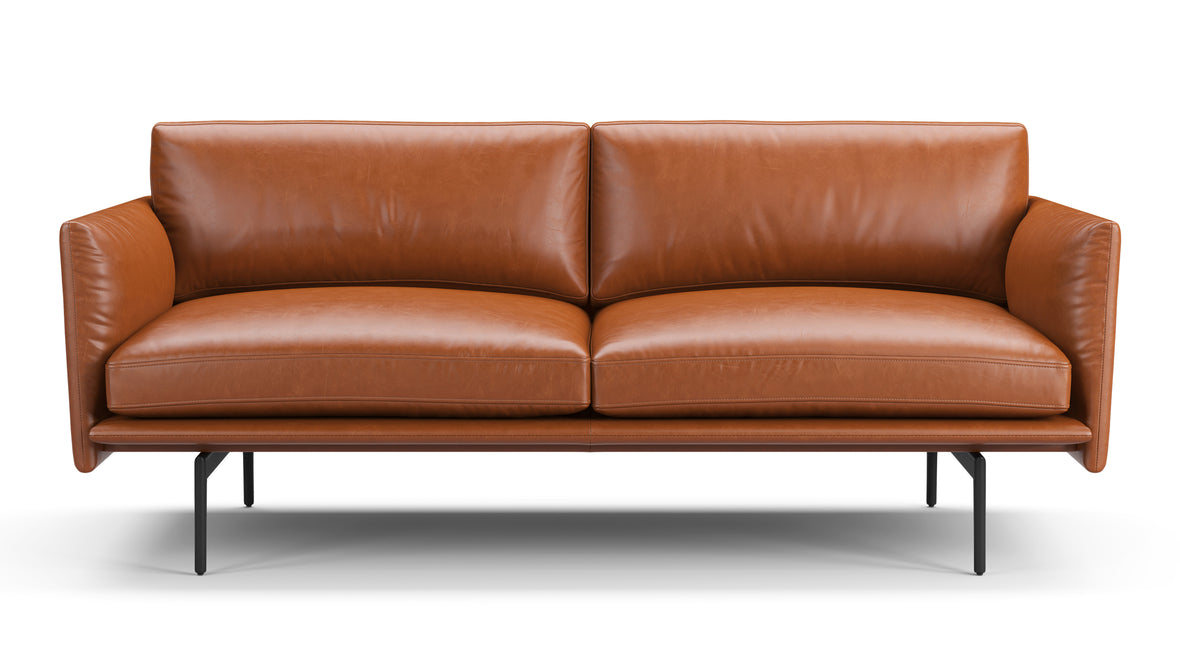Toriko - Toriko Two Seater Sofa, Tan Premium Leather