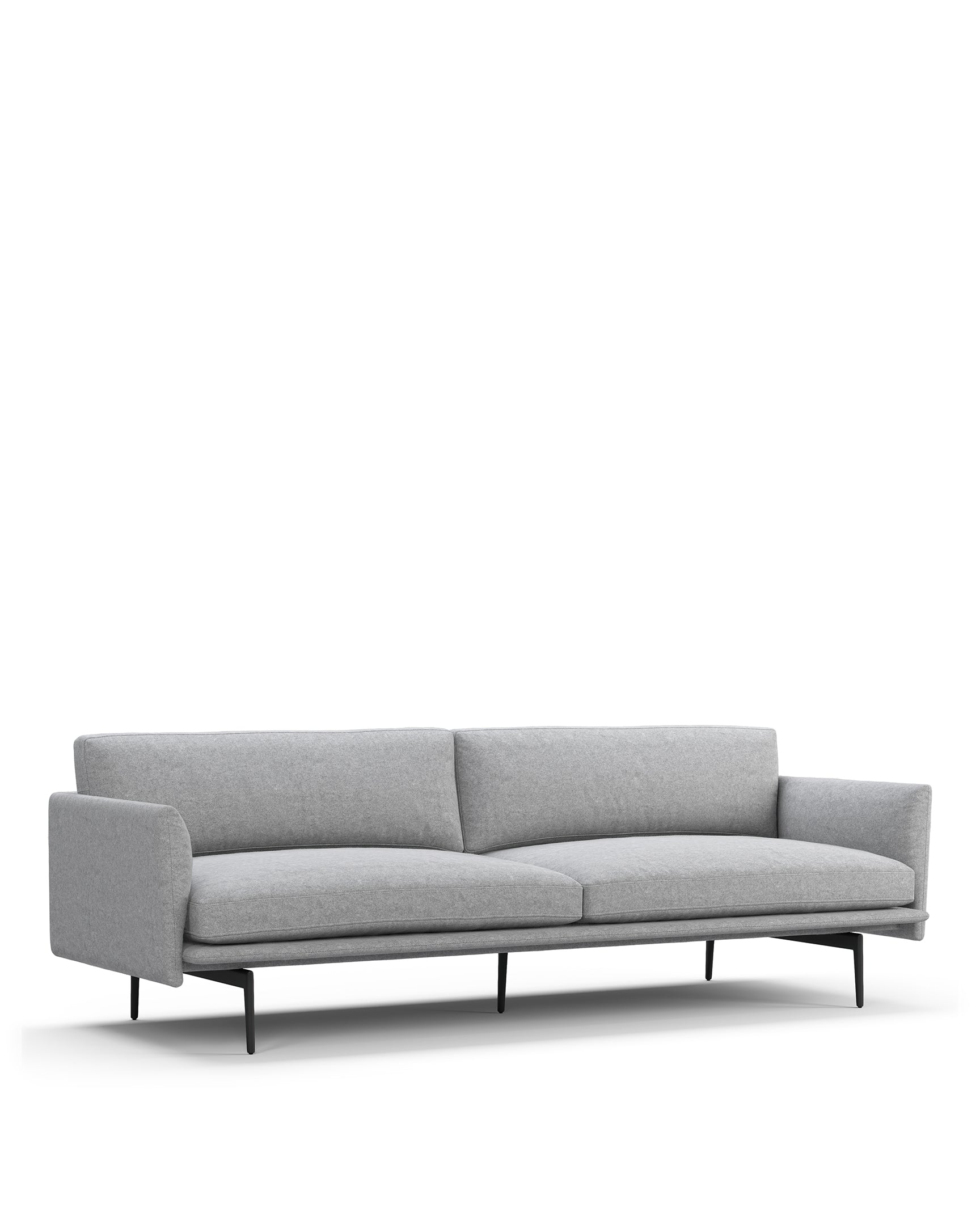 Toriko Three Seater Sofa, Light Gray Wool – ICONS