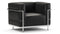 Corbusier - Corbusier Grand Modele Lounge Chair, Midnight Black Premium Leather