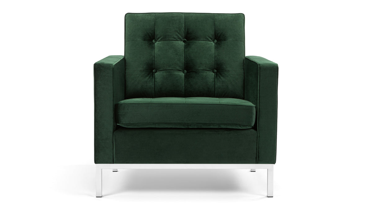 Florence - Florence Lounge Chair, Emerald Green Velvet