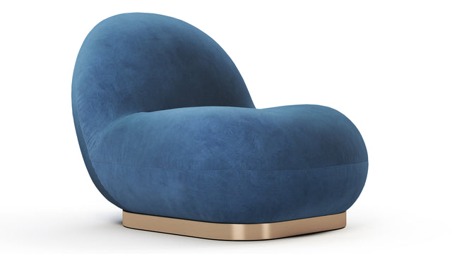Paulin - The Paulin Lounge Chair, Aegean Blue Velvet