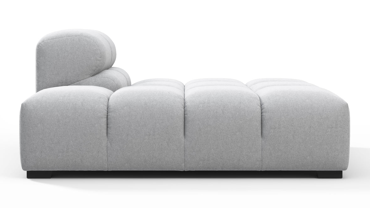 Tufted - Tufted Module, Left Chaise, Armless, Light Gray Wool