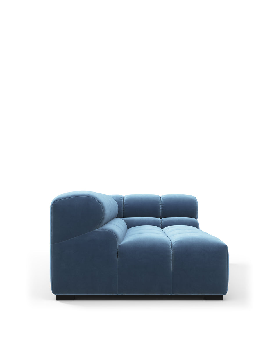 Tufty Module, Extra Large Right Corner, Aegean Blue Velvet – Interior Icons