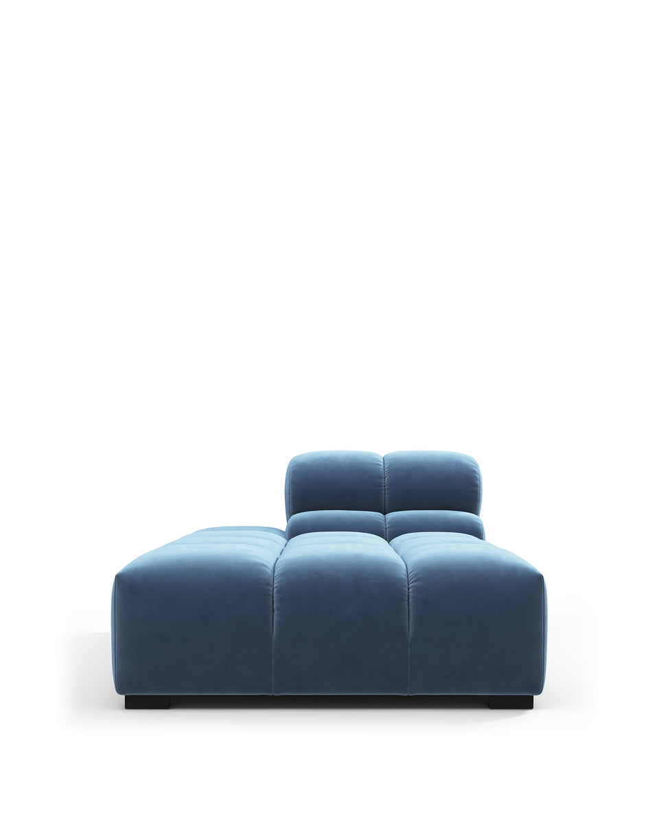 Tufty Module, Left Chaise, Armless, Aegean Blue Velvet – Interior Icons