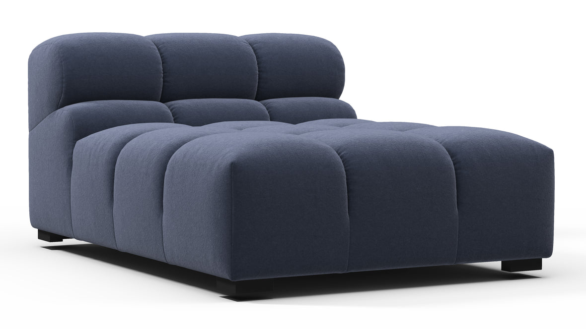 Tufted - Tufted Module, Armless Chaise, Royal Blue Wool