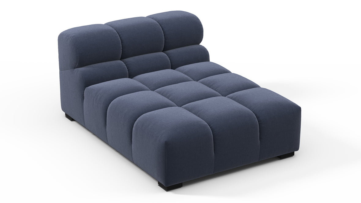 Tufted - Tufted Module, Armless Chaise, Royal Blue Wool