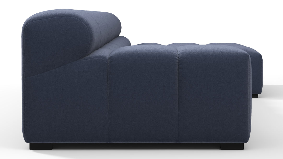 Tufted - Tufted Sectional, Small, Right Chaise, Royal Blue Wool