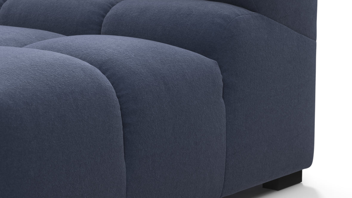 Tufted - Tufted Sectional, Small, Left Chaise, Royal Blue Wool