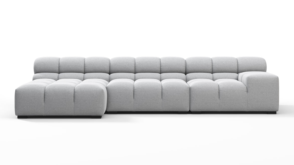 Tufted - Tufted Sectional, Small, Left Chaise, Light Gray Wool