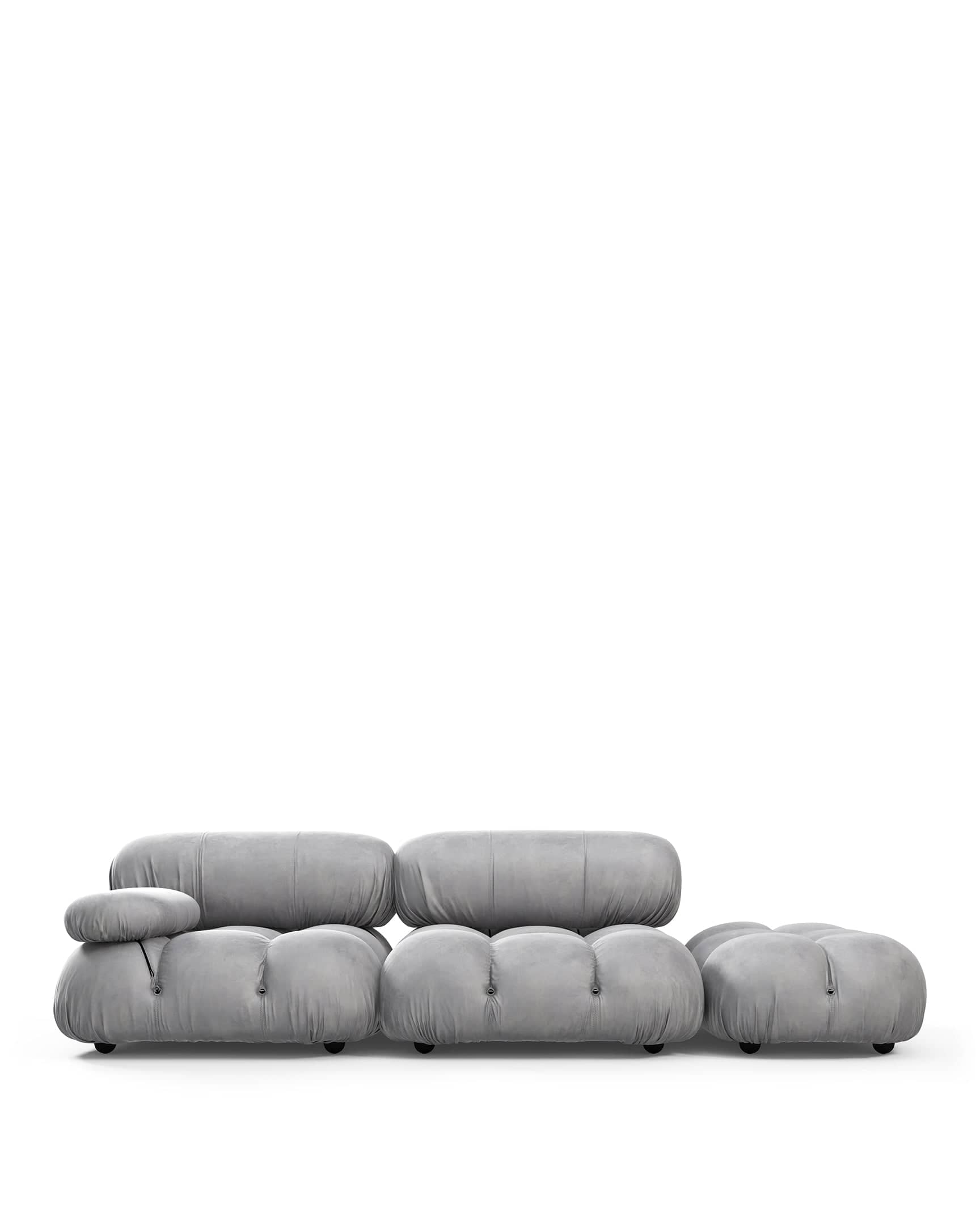 Mario Bellini Open End Sofa, Right, Light Gray Velvet – ICONS