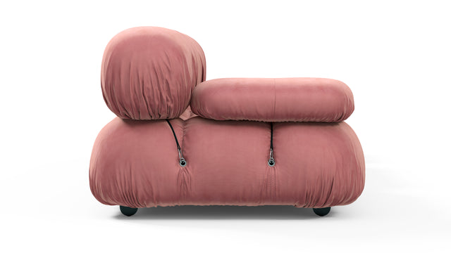 Belia - Belia Open End Sofa, Right, Blush Pink Velvet