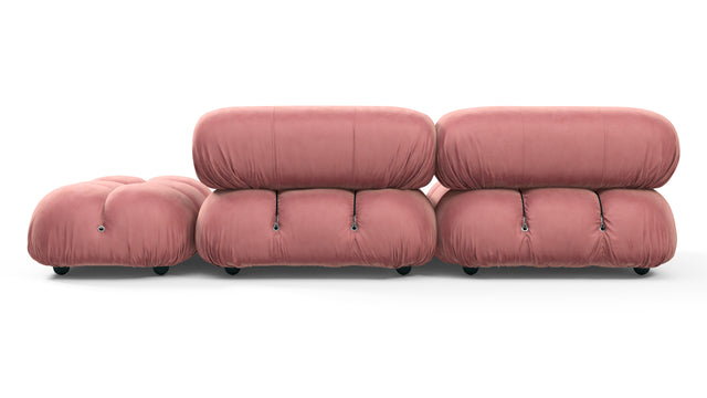 Belia - Belia Open End Sofa, Right, Blush Pink Velvet