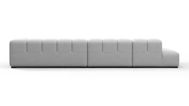 Tufted - Tufted Sectional, Large, Left Chaise, Light Gray Wool