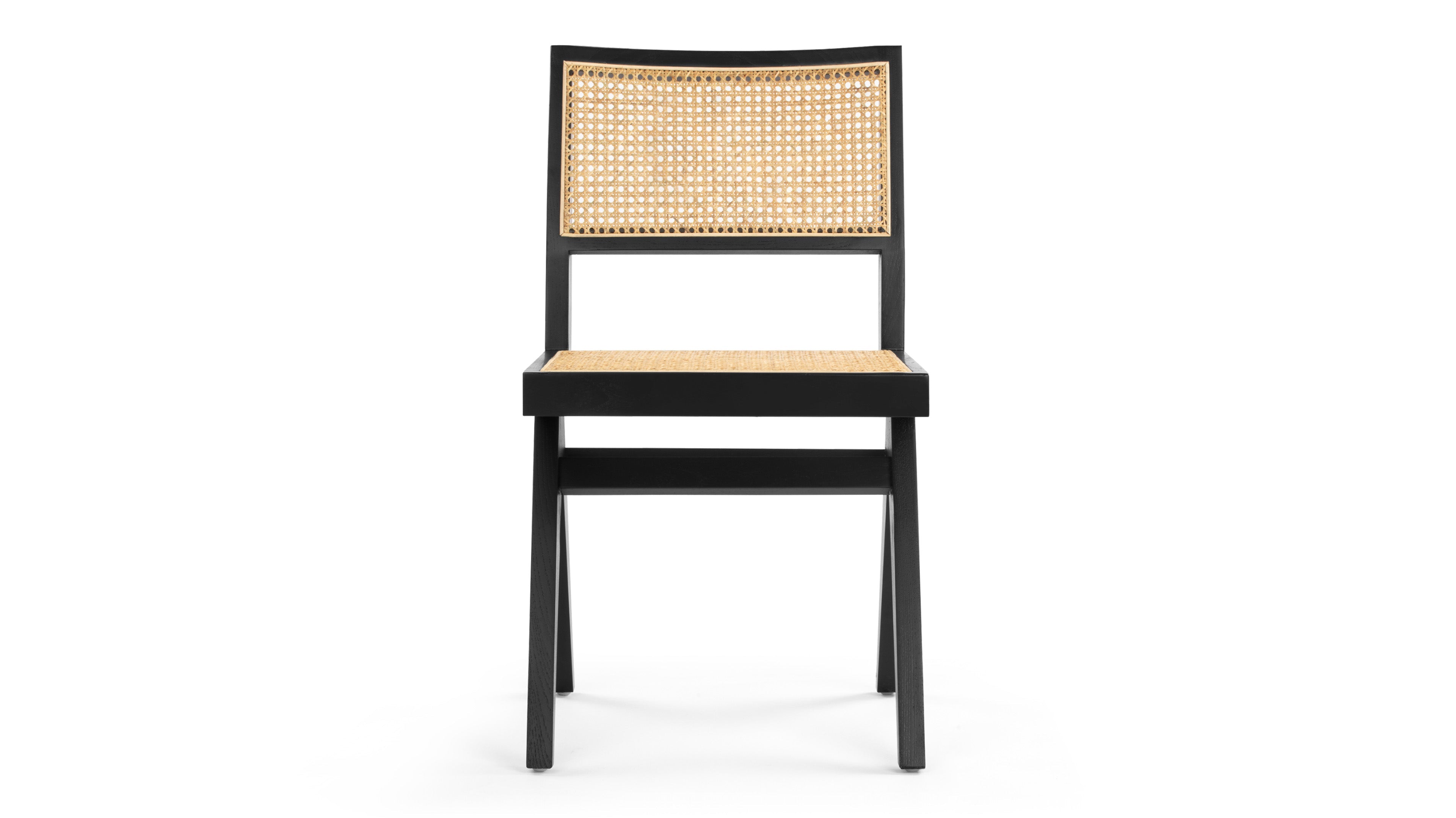 Pierre Jeanneret Side Chair, Black Interior Icons