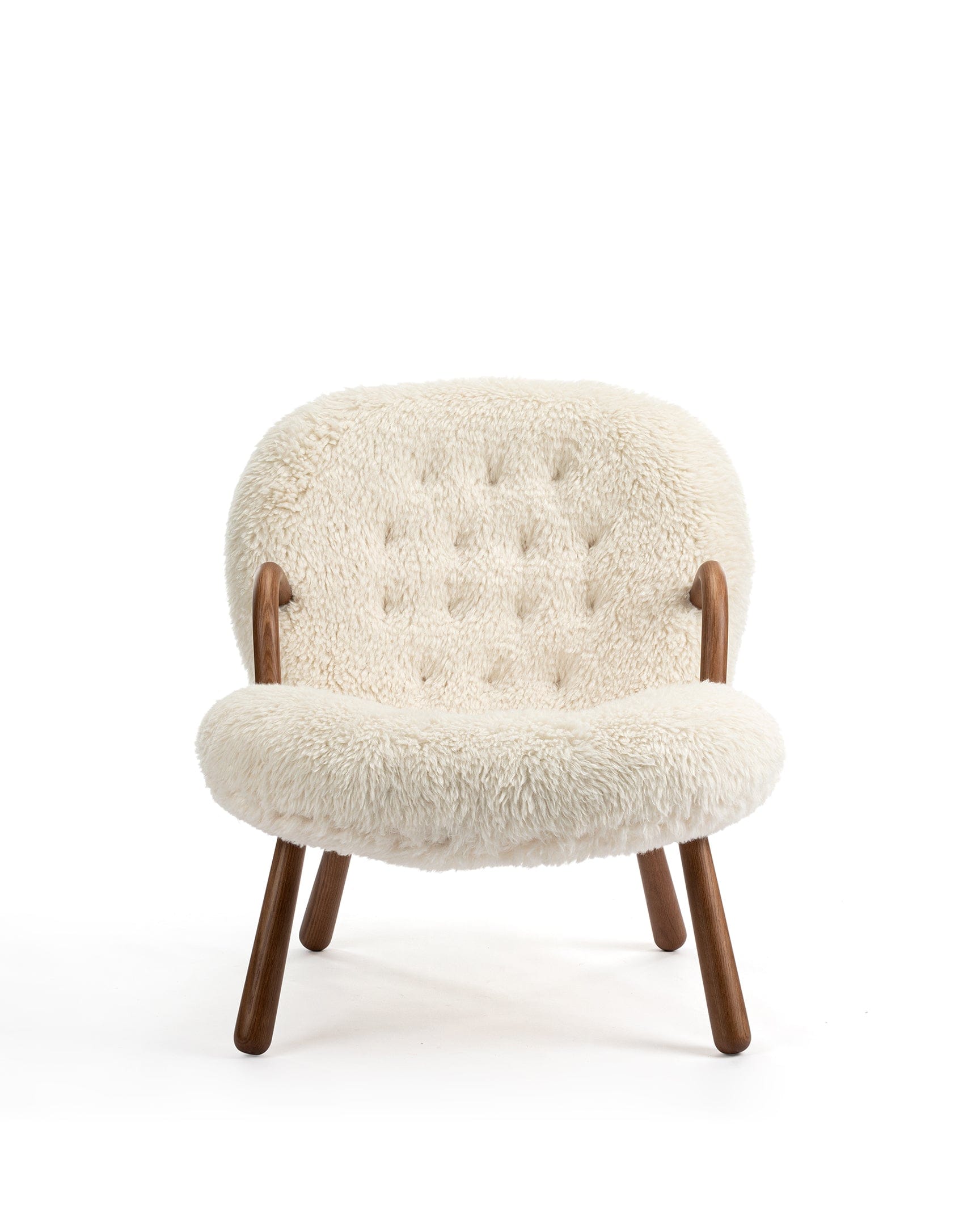 Clam Chair, White Long Hair Sherpa – Interior Icons