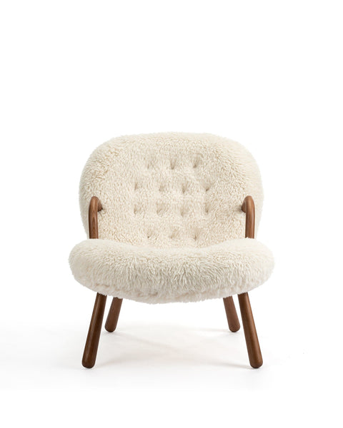 Clam Chair, White Long Hair Sherpa – Interior Icons