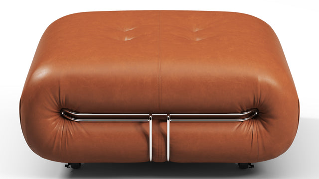 Soriana - Soriana Ottoman, Tan Premium Leather