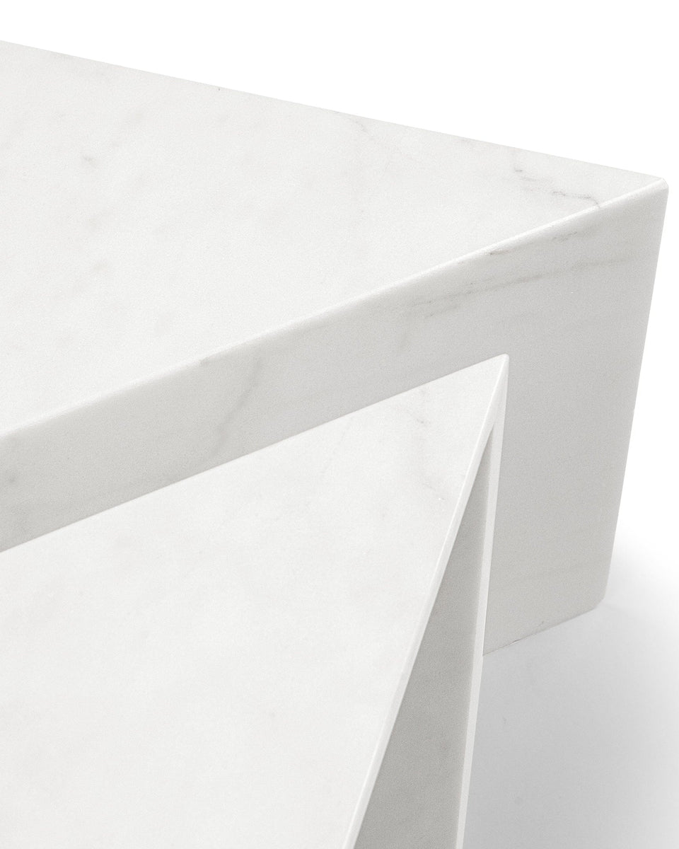 Dea Coffee Table Set, White Marble – Interior Icons