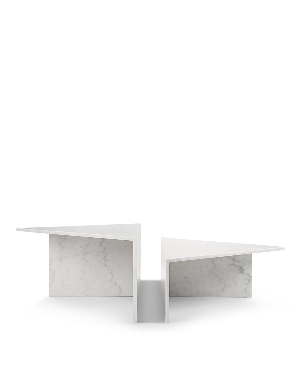 Dea Coffee Table Set, White Marble – Interior Icons