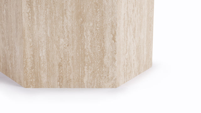 Epic - Epic Round Pedestal Dining Table, Travertine, 47in