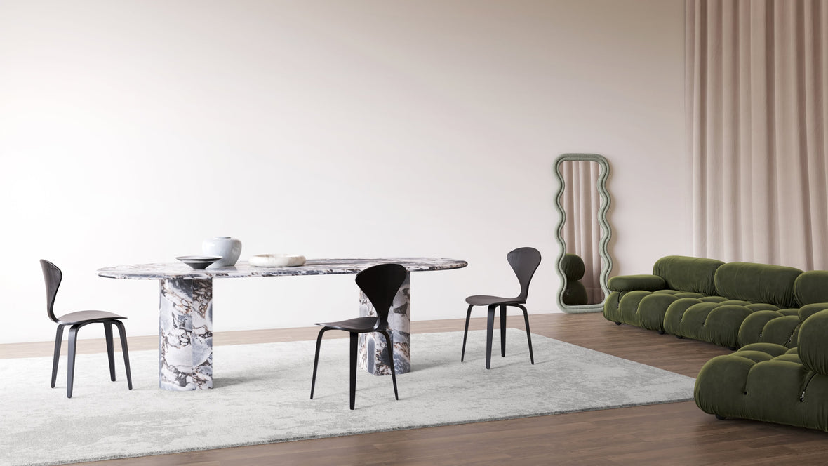 Dante - Dante Dining Table, Modellato Marble, 98in