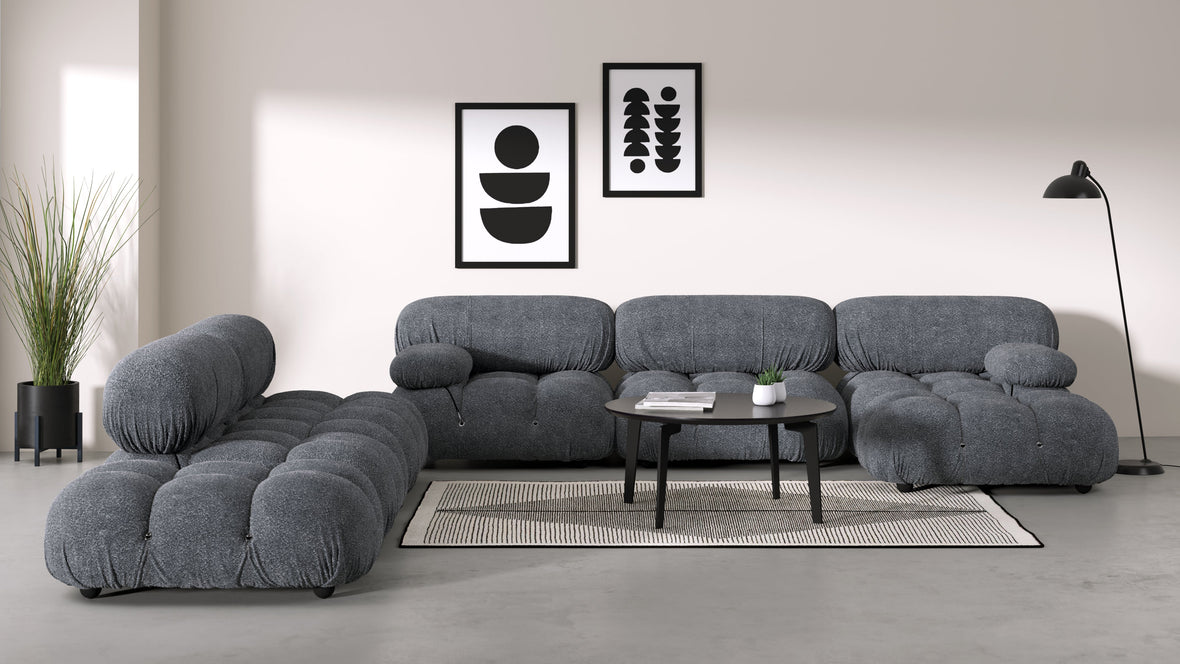 Belia - Belia Large Sectional, Left Corner, Gray Boucle