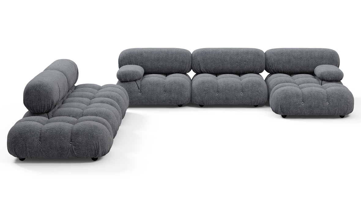 Belia - Belia Large Sectional, Left Corner, Gray Boucle