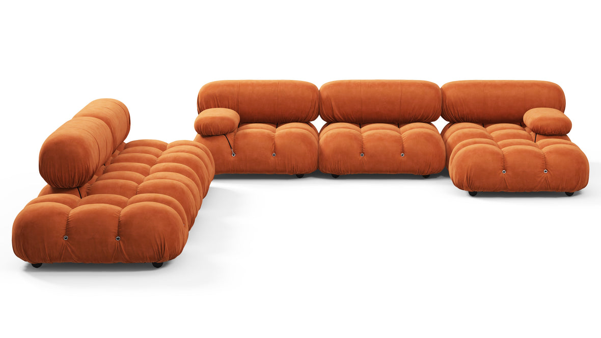 Belia - Belia Large Sectional, Left Corner, Apricot Velvet