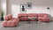 Belia - Belia Large Sectional, Left Corner, Blush Pink Velvet