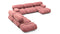 Belia Sectional - Belia Large Sectional, Right Corner, Blush Pink Velvet