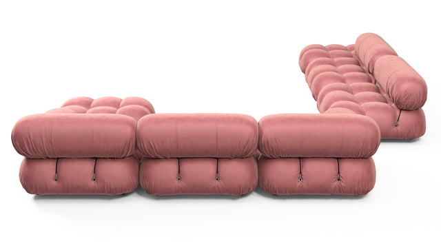 Belia - Belia Large Sectional, Left Corner, Blush Pink Velvet