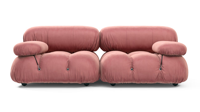 Belia Sofa - Belia Two Seater Sofa, Blush Pink Velvet