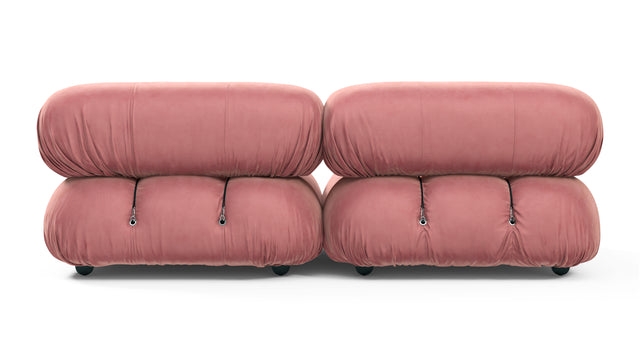 Belia Sofa - Belia Two Seater Sofa, Blush Pink Velvet