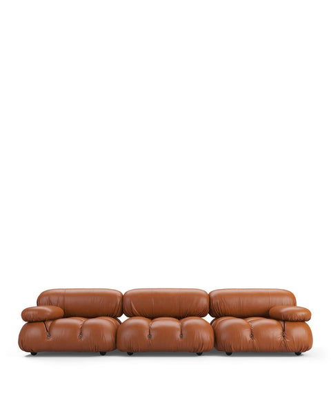 Mario Bellini Three Seater Sofa, Tan Premium Leather – Interior Icons