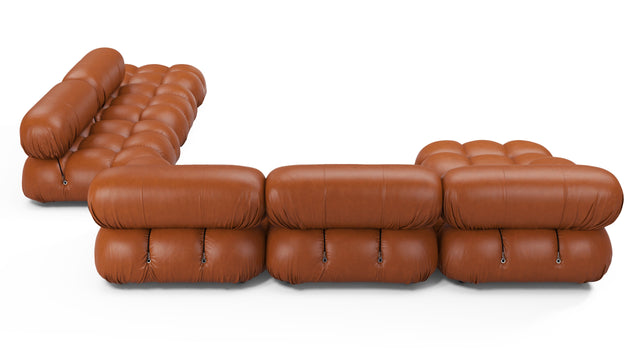 Belia - Belia Large Sectional, Right Corner, Tan Premium Leather