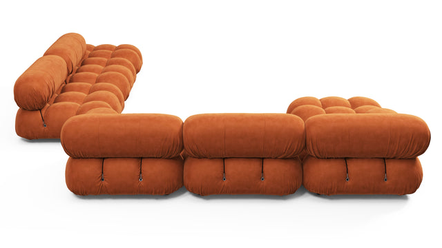 Belia - Belia Large Sectional, Right Corner, Apricot Velvet