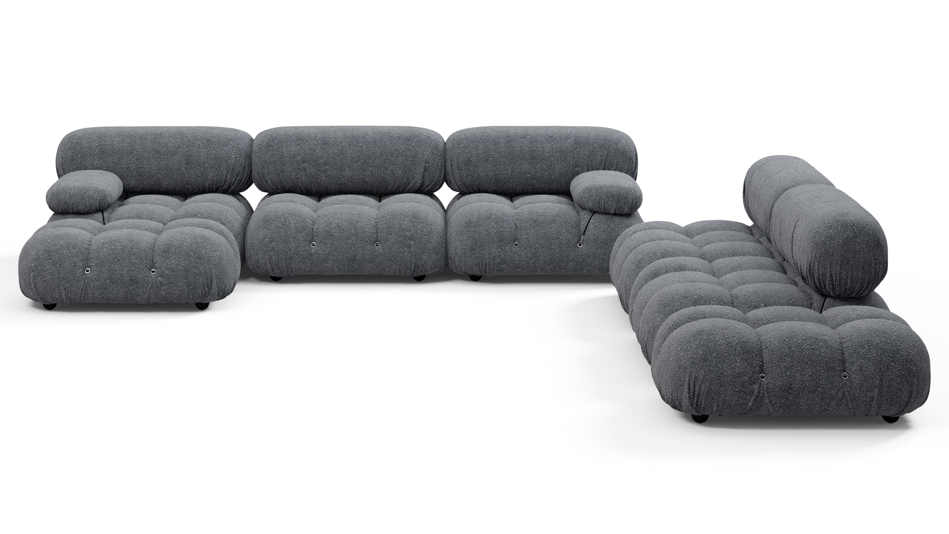 CBONEゾロ180 Mario Bellini Large Sectional, Right Corner, Gray Boucle