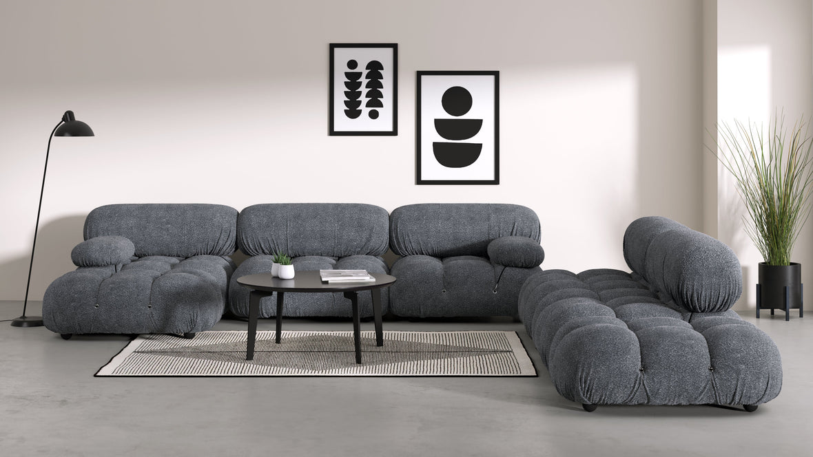 Belia - Belia Large Sectional, Right Corner, Gray Boucle