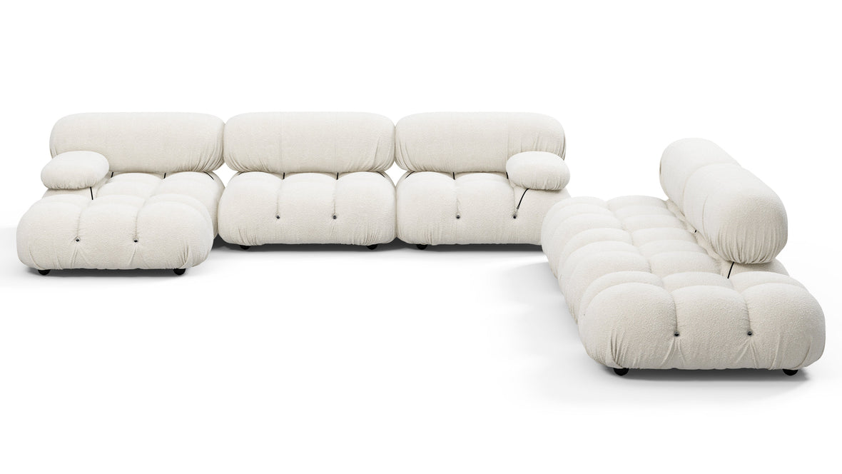 Belia - Belia Large Sectional, Right Corner, White Boucle