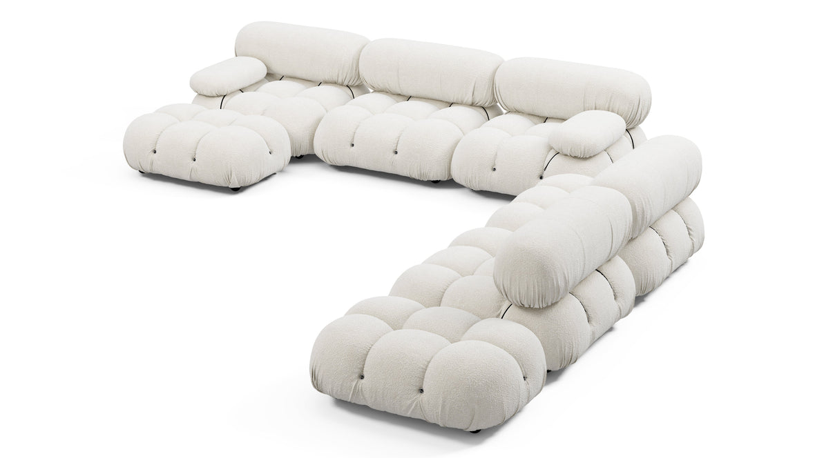 Belia - Belia Large Sectional, Right Corner, White Boucle