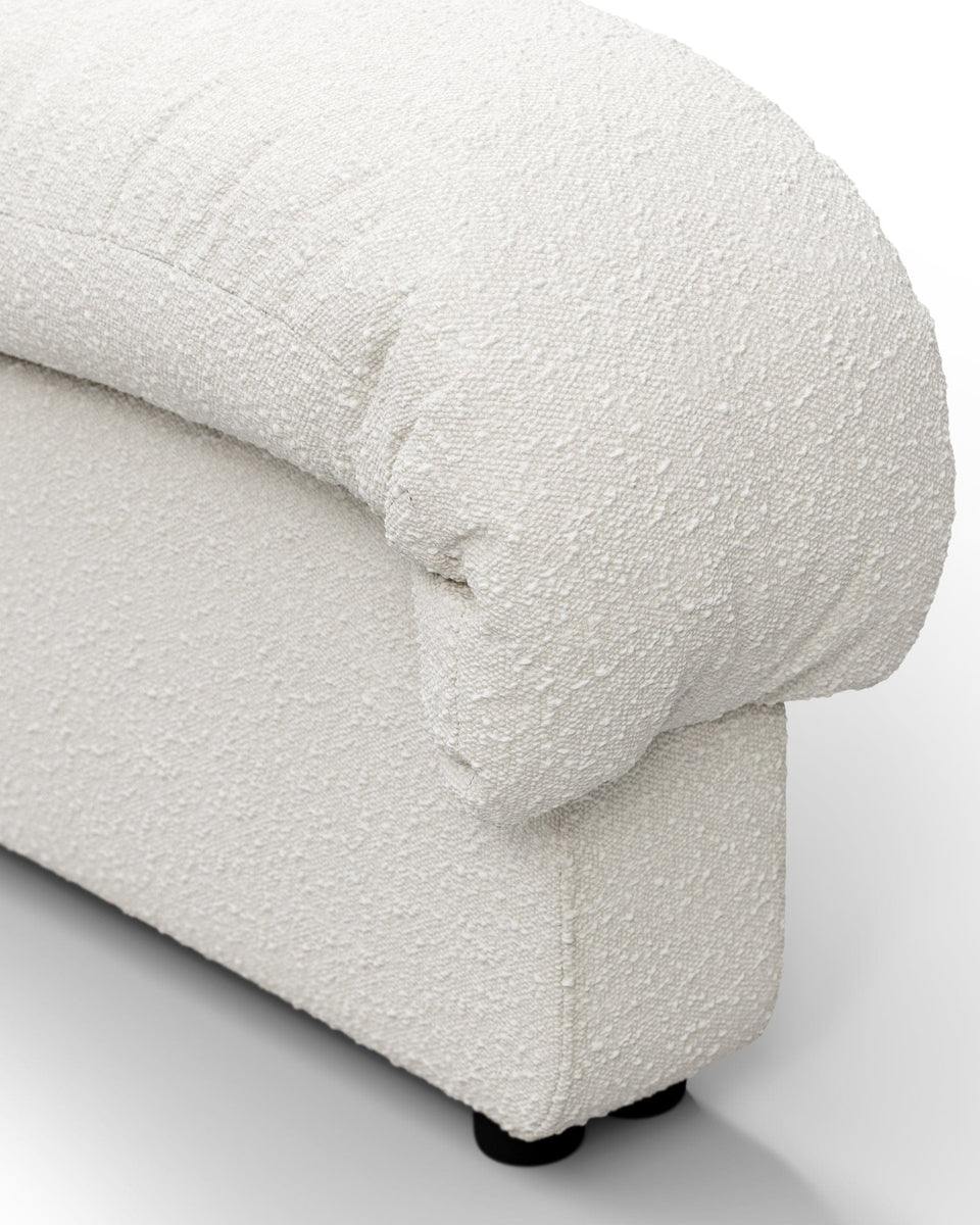 DS 600 Left End Stool Module, White Boucle – Interior Icons
