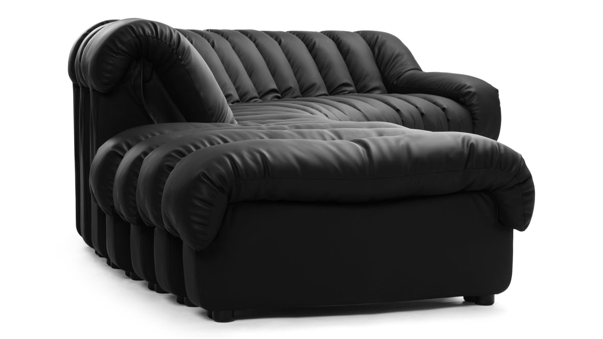 DS 600 - DS 600 Sectional Sofa, Combination 1, Right Arm, Black Vegan Leather