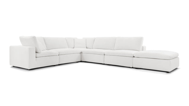 Sky - Sky Sectional Sofa, Five Seater, Left Corner, White Linen