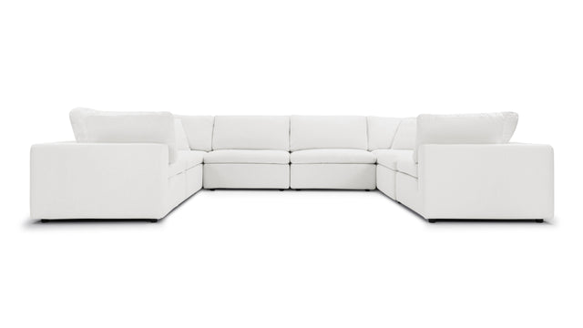 Cloud - Cloud Sectional Sofa, Eight Seater, White Linen