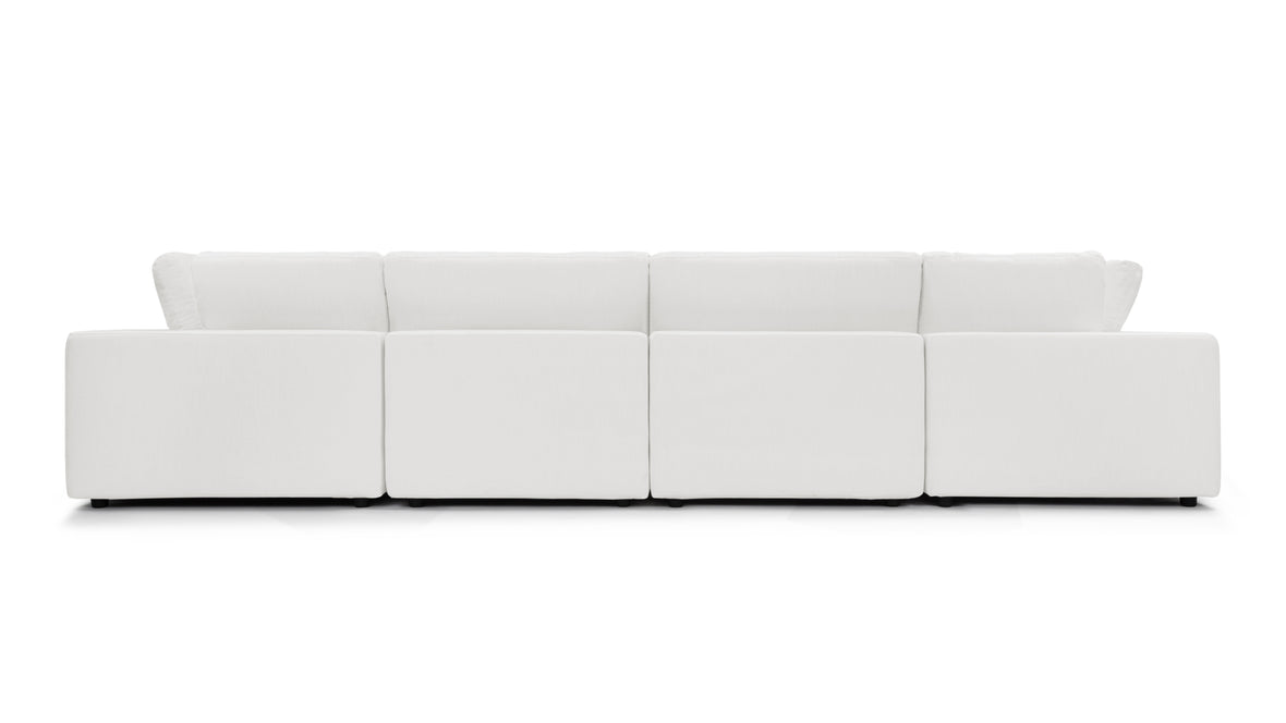 Sky - Sky Sectional Sofa, Eight Seater, White Linen