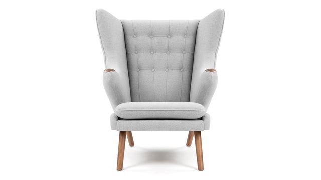 Big Bear - Big Bear Lounge Chair, Light Gray Wool and Walnut
