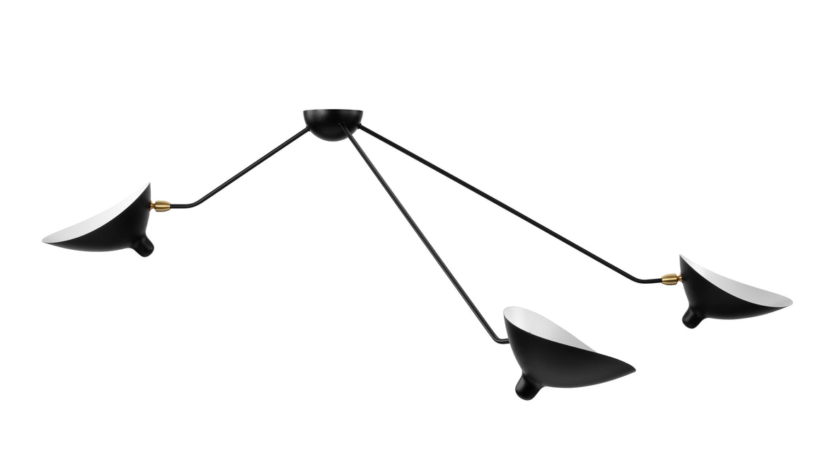 Mouille Spider - Mouille Spider Ceiling Lamp 3 Arms, Black
