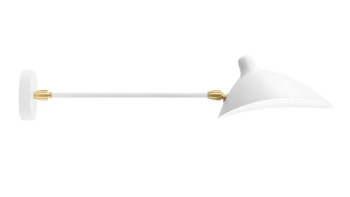Mouille - Mouille Single Wall Sconce, Small, White