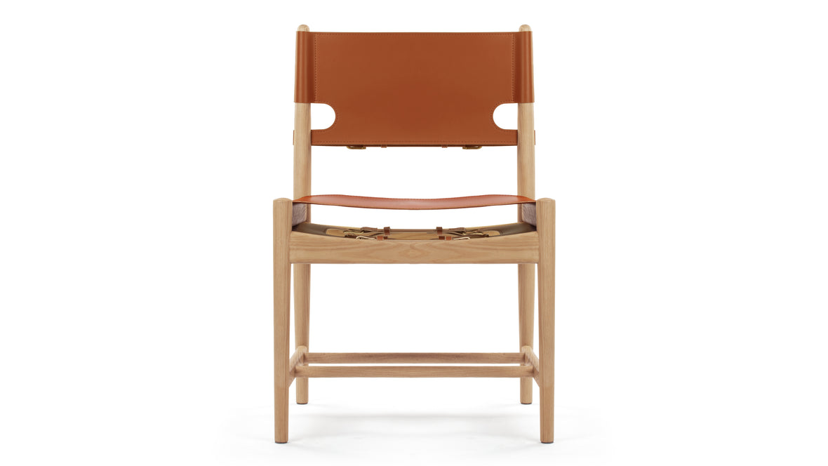 Spanish - The Spanish Dining Chair, Whiskey Brown Vegan Leather and Ash