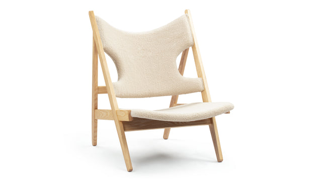 Knitting Chair - Knitting Chair, Natural Ash and Vegan Sherpa